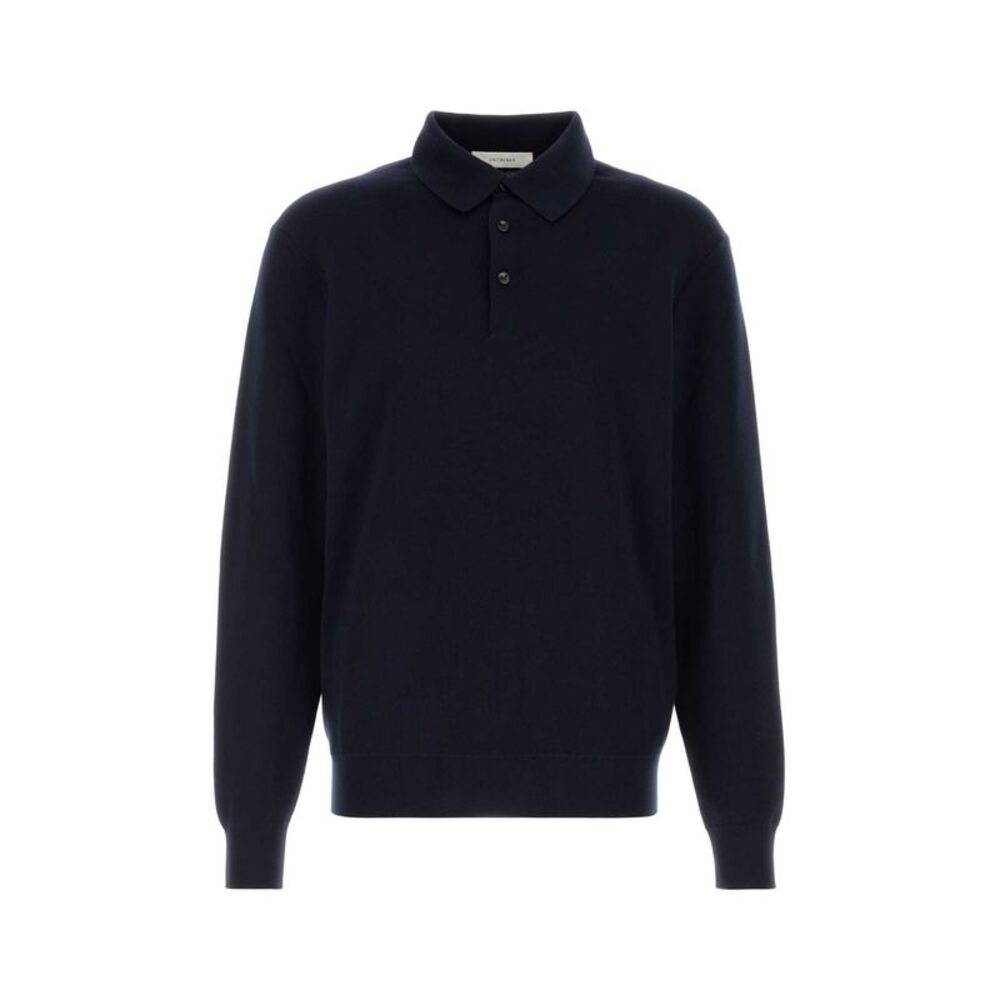 Umit Benan Men Midnight Blue Cashmere Blend Polo Shirt